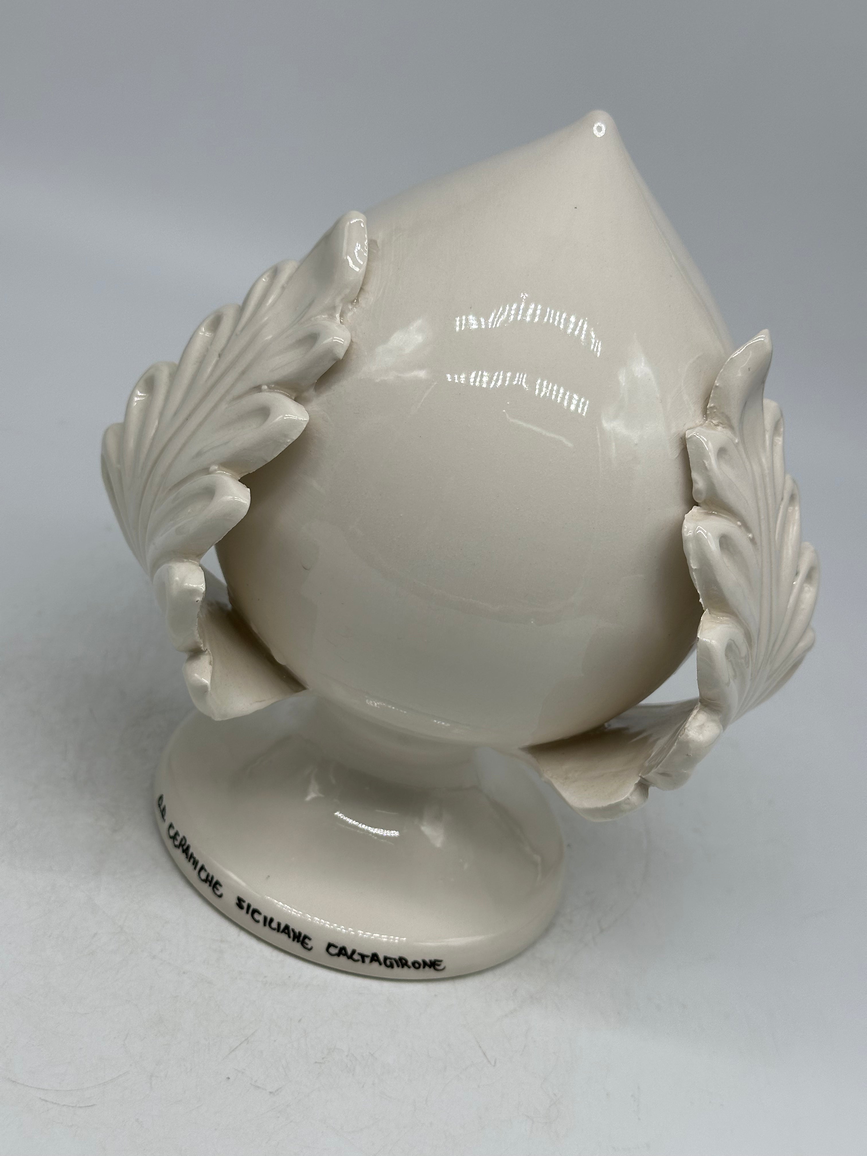 Pumo Ceramica Caltagirone cm H.20 Artigianale Bianco - PUMI
