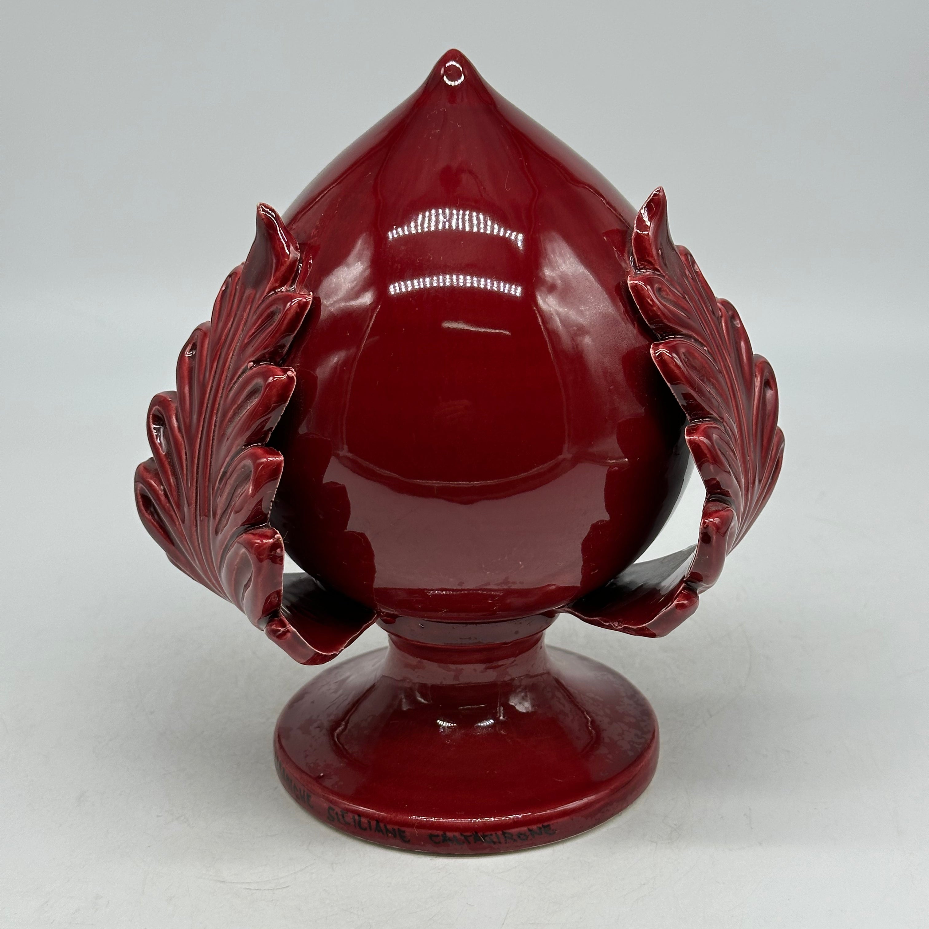 Pumo Ceramica Caltagirone cm H.20 Artigianale Bordeaux - PUMI