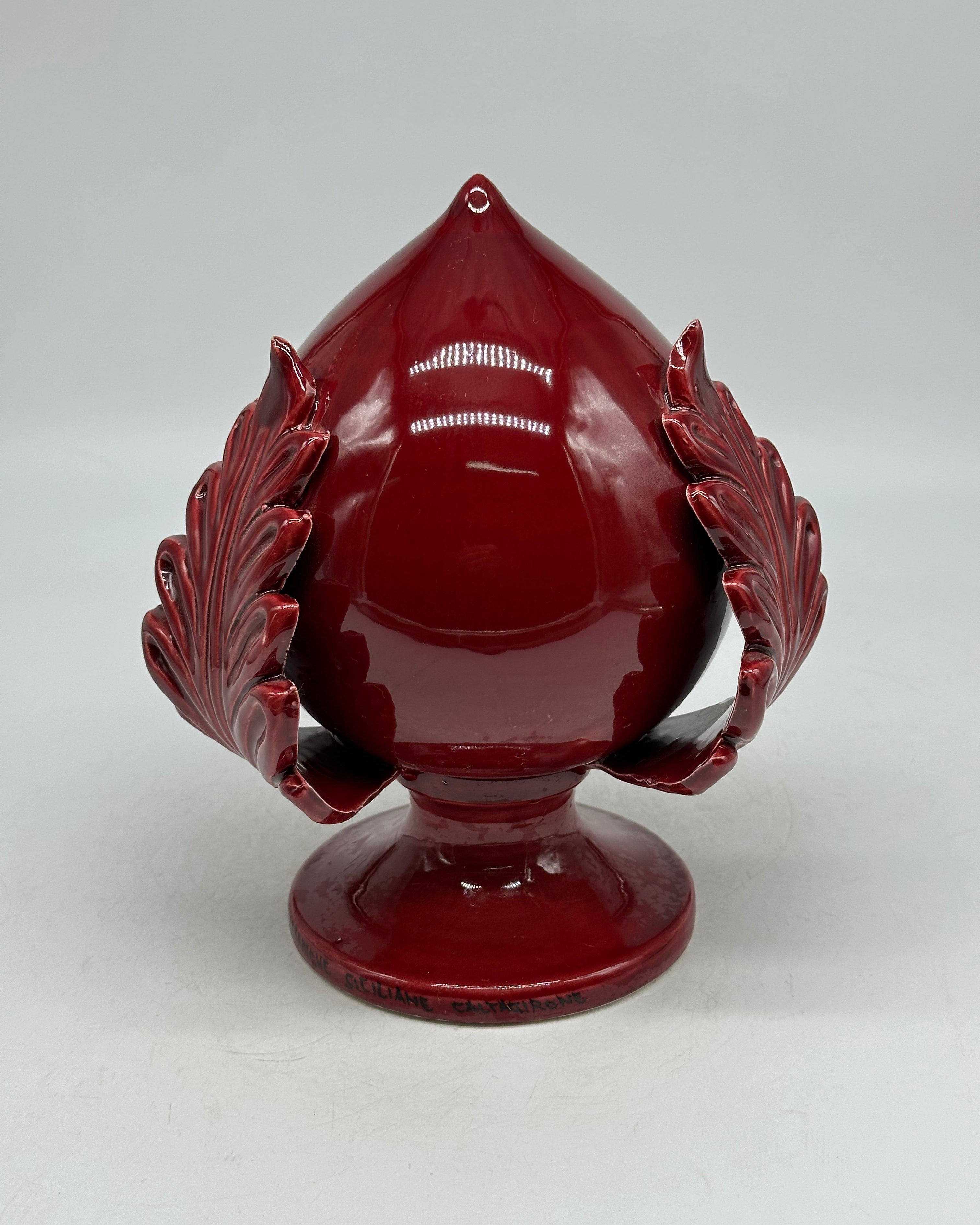 Pumo Ceramica Caltagirone cm H.20 Artigianale Bordeaux - PUMI
