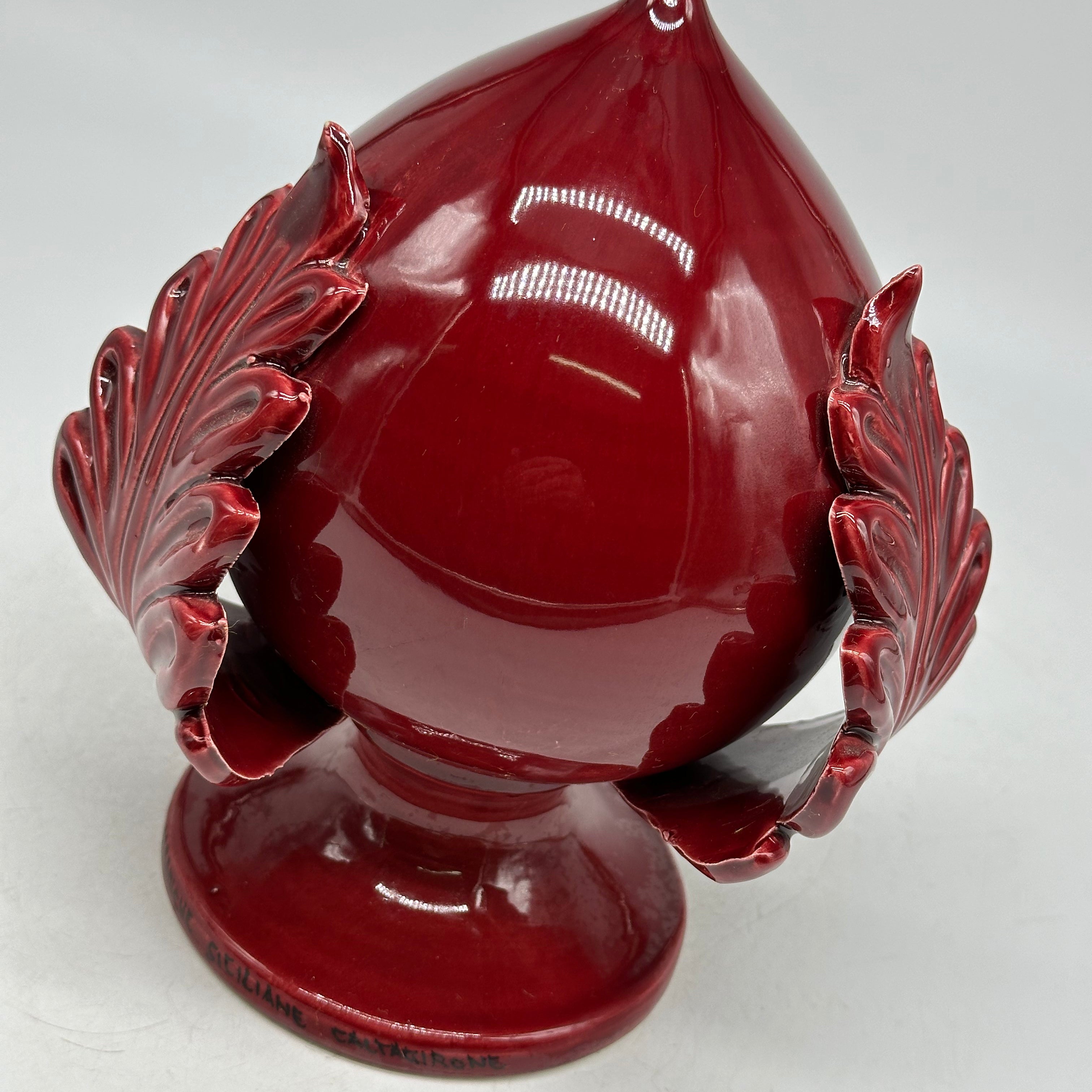 Pumo Ceramica Caltagirone cm H.20 Artigianale Bordeaux - PUMI
