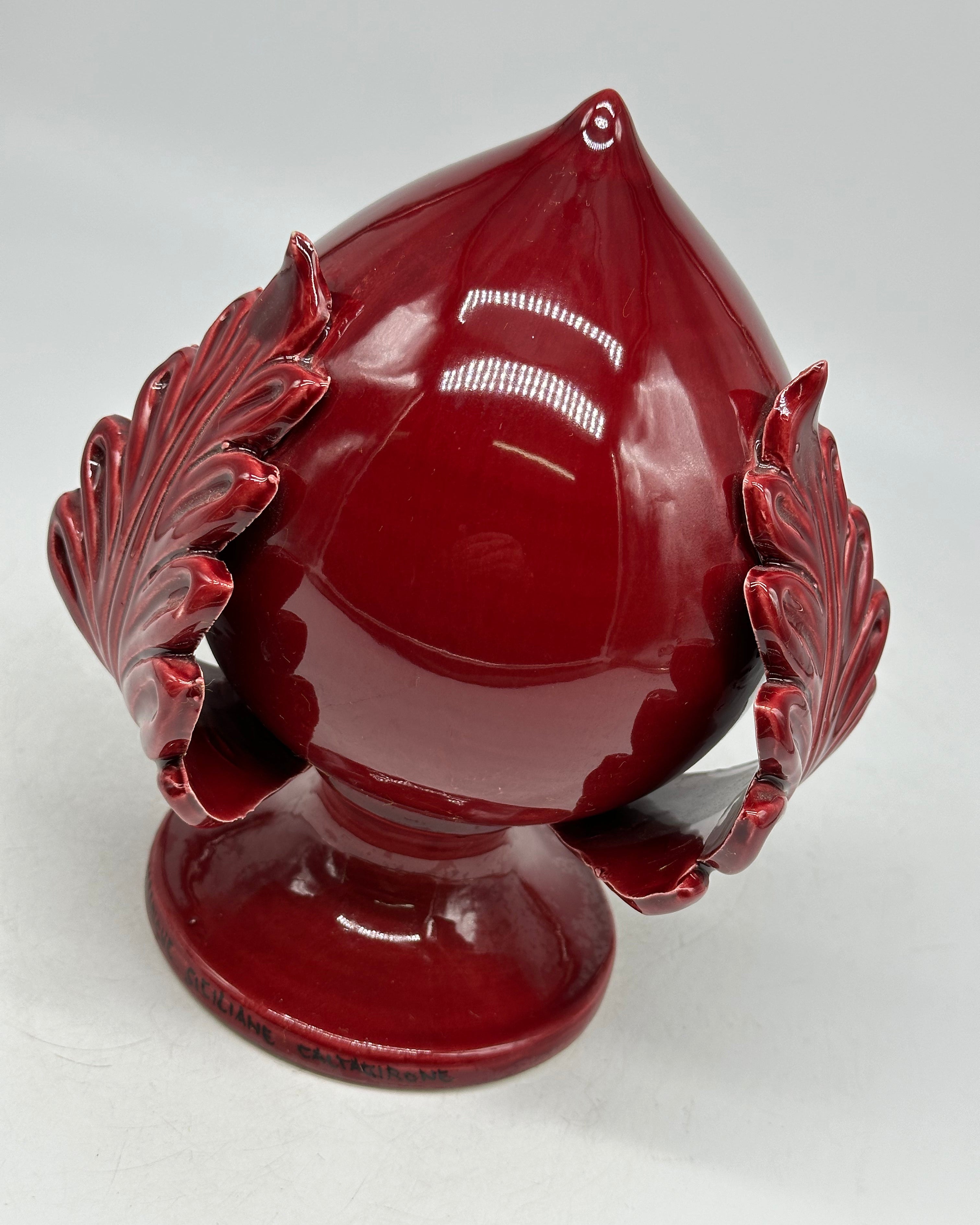 Pumo Ceramica Caltagirone cm H.20 Artigianale Bordeaux - PUMI