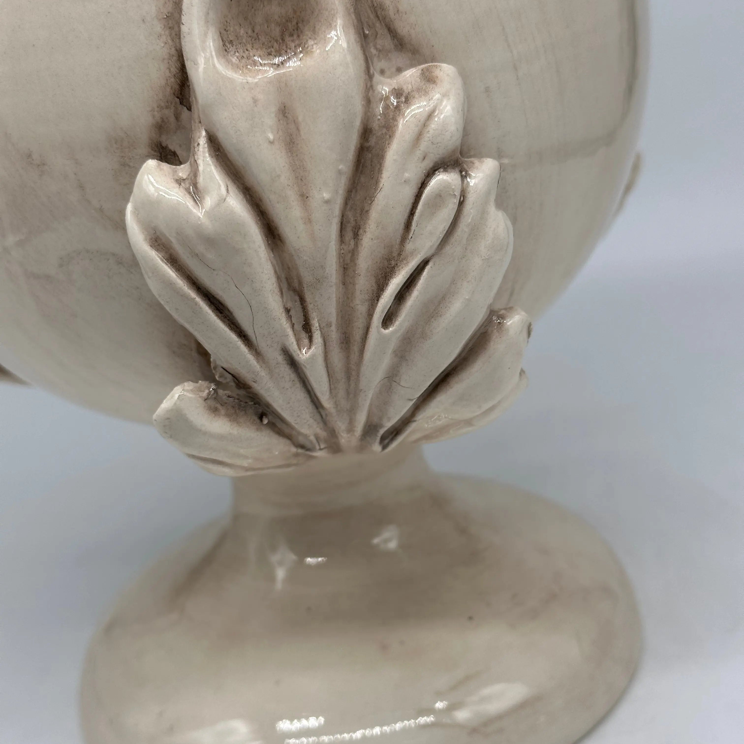 Pumo Ceramica Caltagirone cm H.30 Artigianale Écru DD CERAMICHE SICILIANE