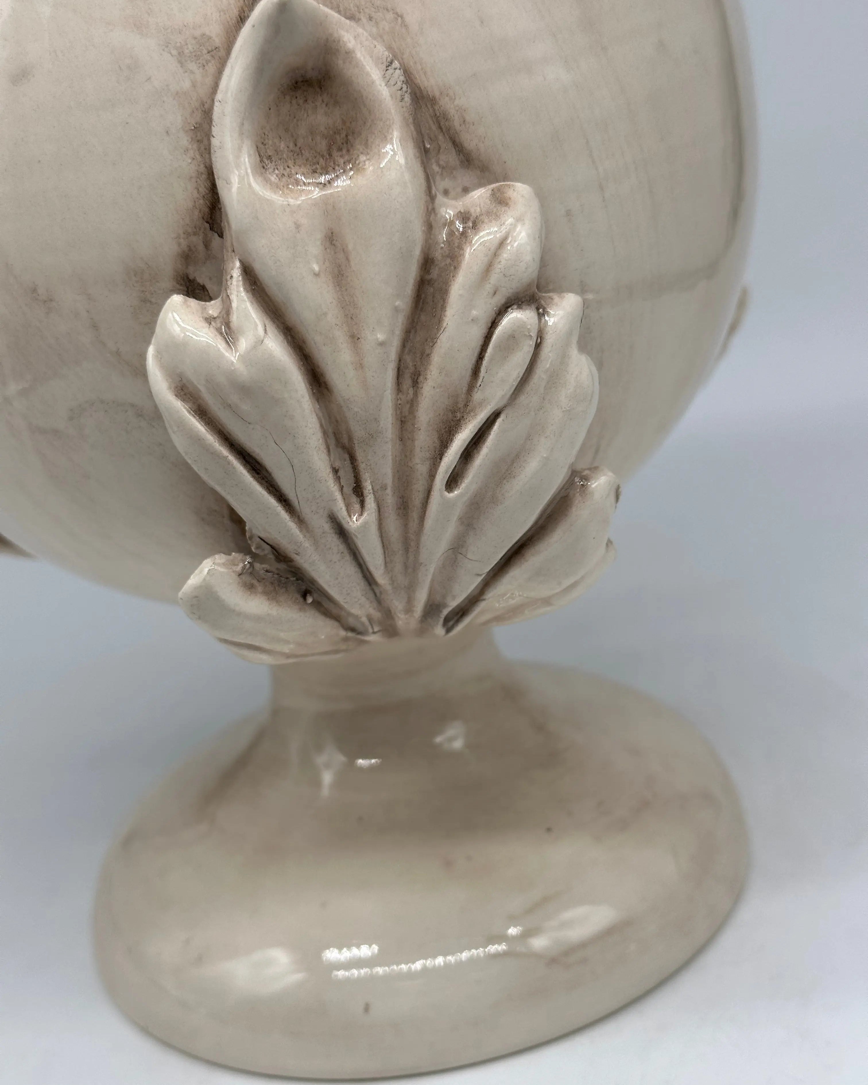 Pumo Ceramica Caltagirone cm H.30 Artigianale Écru DD CERAMICHE SICILIANE