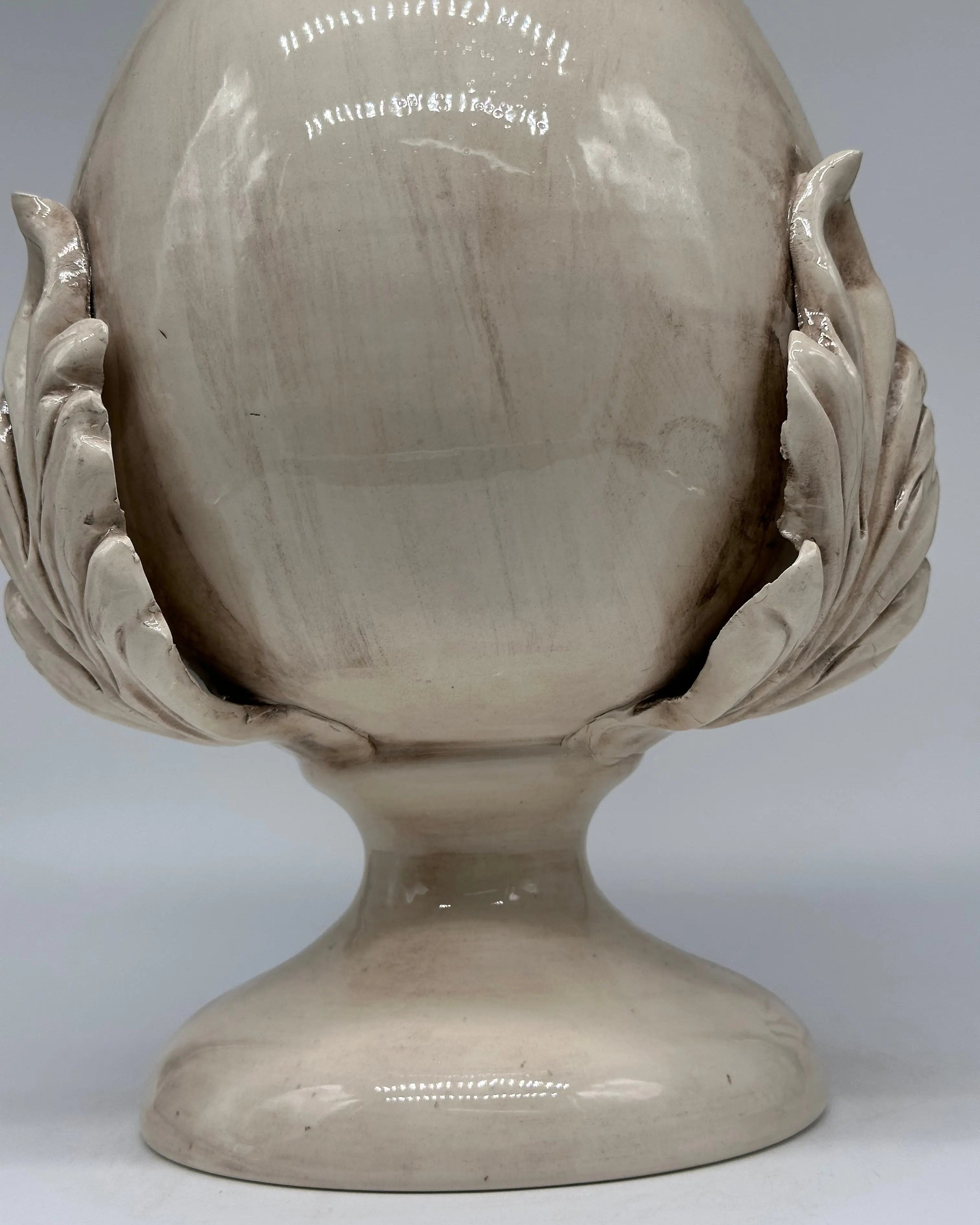 Pumo Ceramica Caltagirone cm H.30 Artigianale Écru DD CERAMICHE SICILIANE