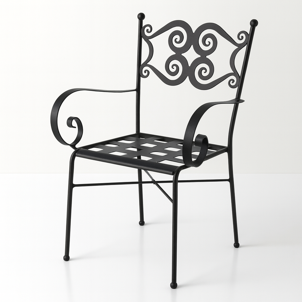 Sedia in Ferro Battuto con Braccioli - SEDIE