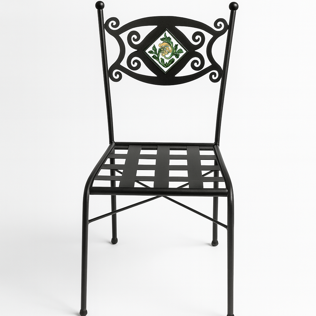 Sedia in Ferro Battuto con Mattonella - SEDIE