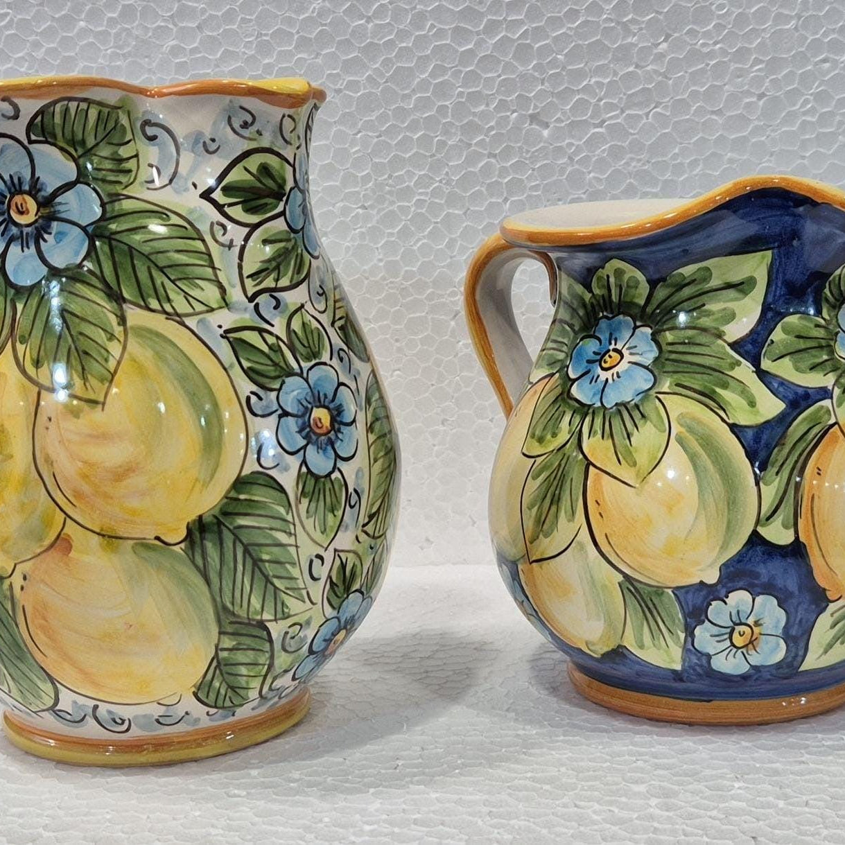 Set Caraffe Acqua e Vino Ceramica Caltagirone decorata a mano - MADE IN SICILY