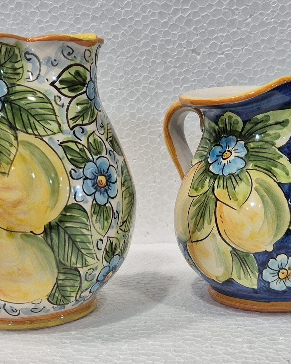Set Caraffe Acqua e Vino Ceramica Caltagirone decorata a mano - MADE IN SICILY