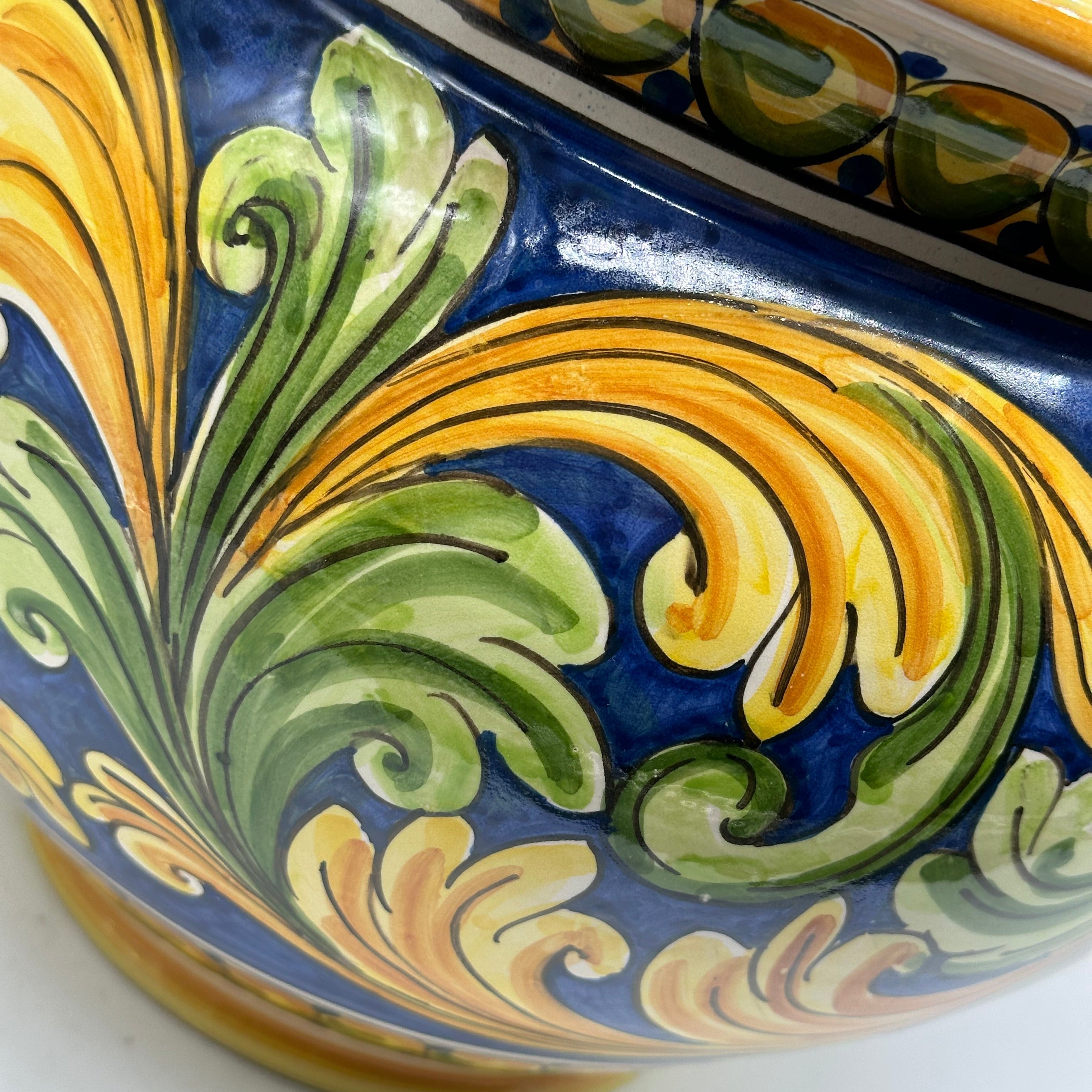 Portavaso Decorato a Mano Diametro 30cm Ceramica Caltagirone V.2 - PORTAVASO