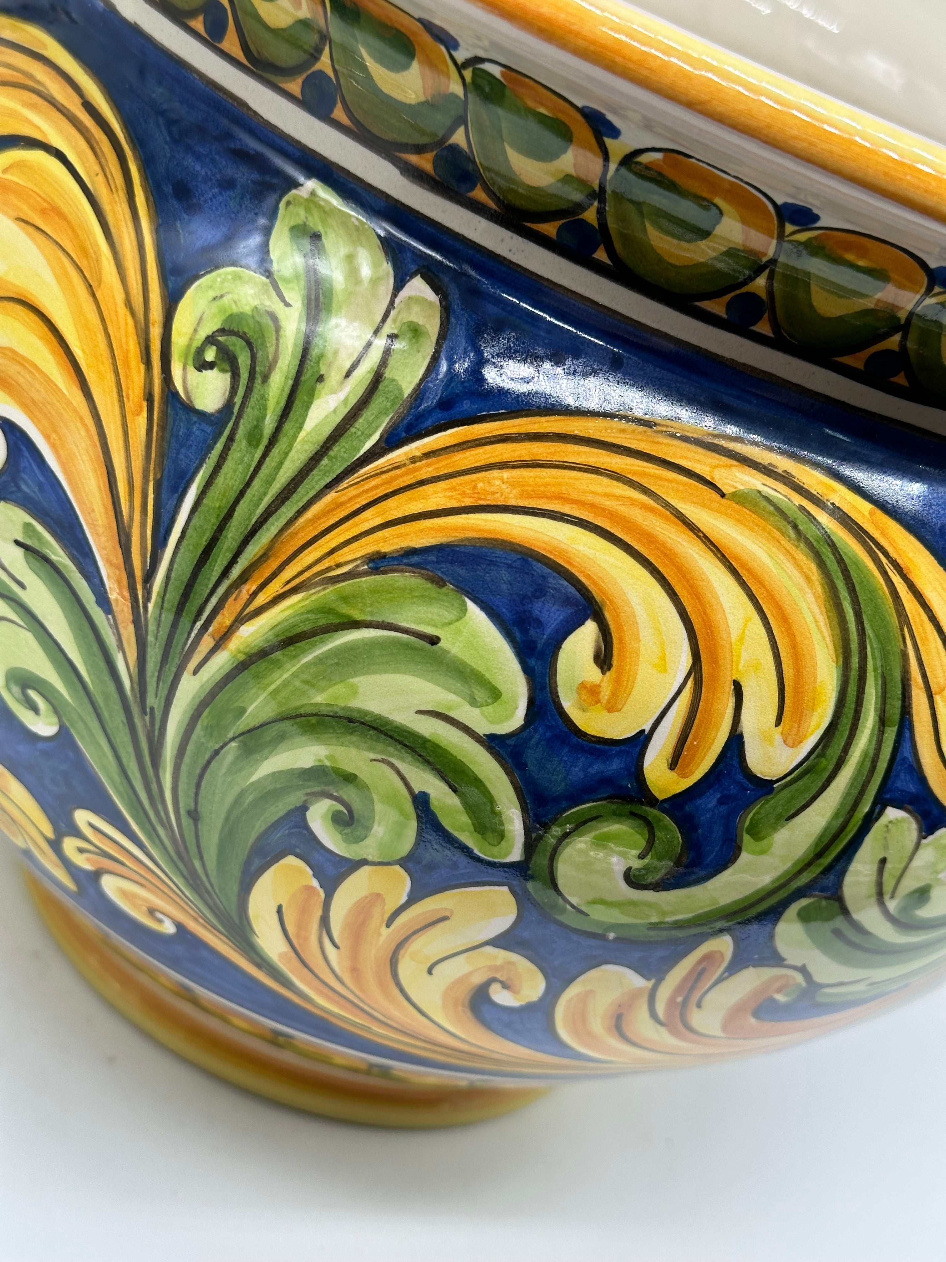 Portavaso Decorato a Mano Diametro 30cm Ceramica Caltagirone V.2 - PORTAVASO