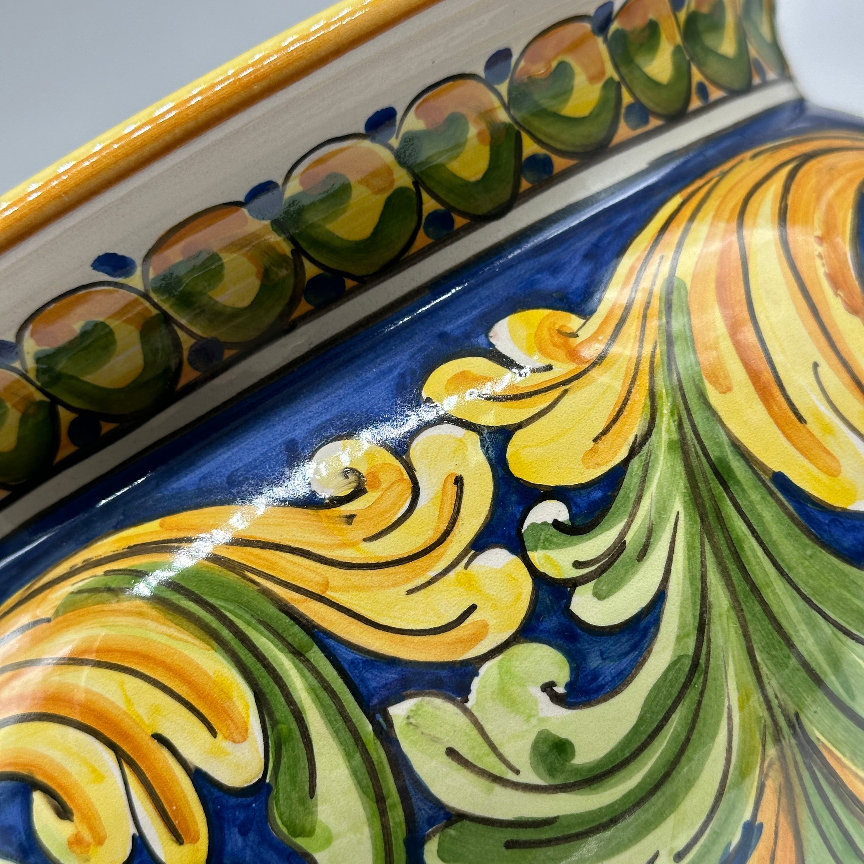 Portavaso Decorato a Mano Diametro 30cm Ceramica Caltagirone V.2 - PORTAVASO