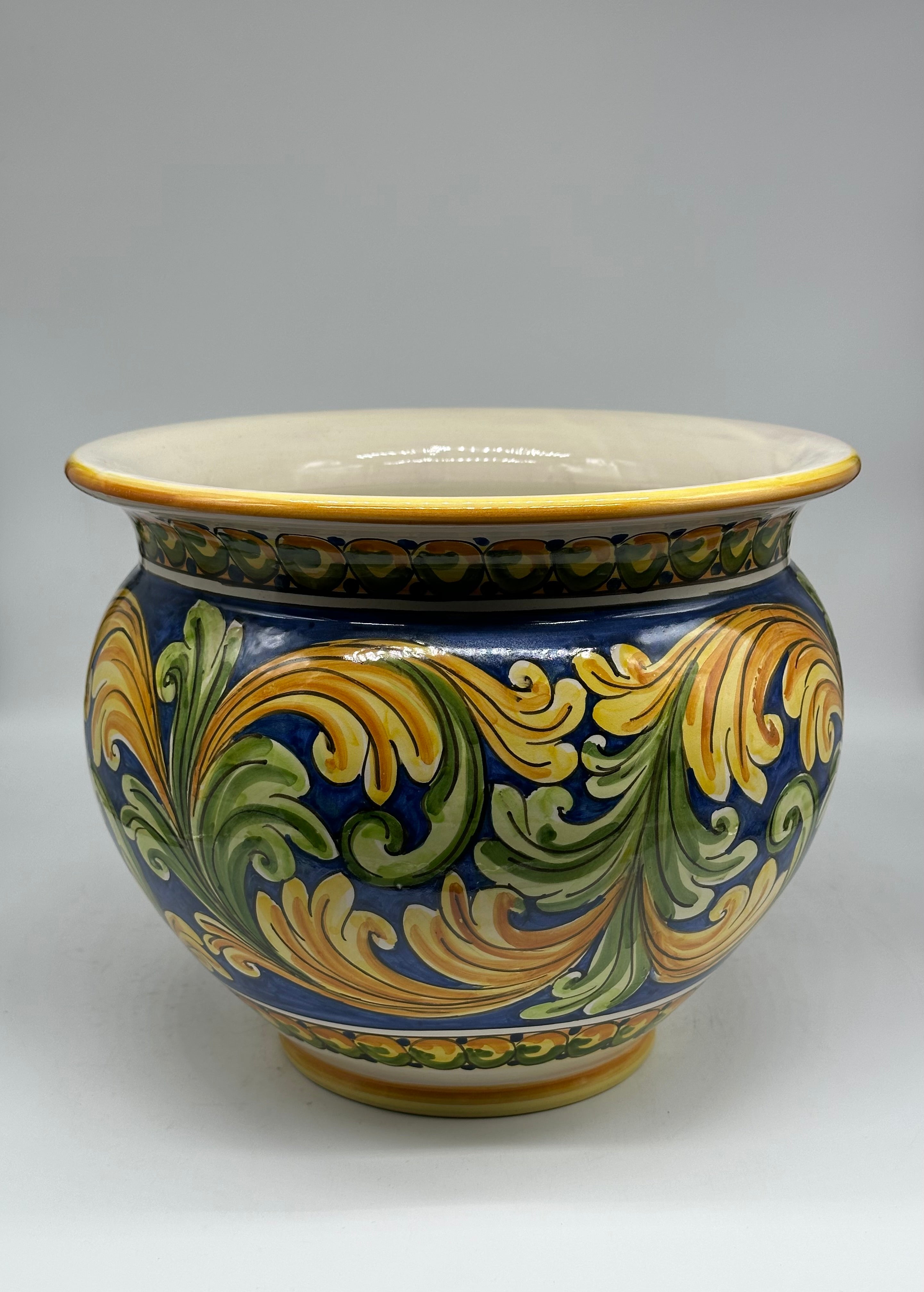 Portavaso Decorato a Mano Diametro 30cm Ceramica Caltagirone V.2 - PORTAVASO