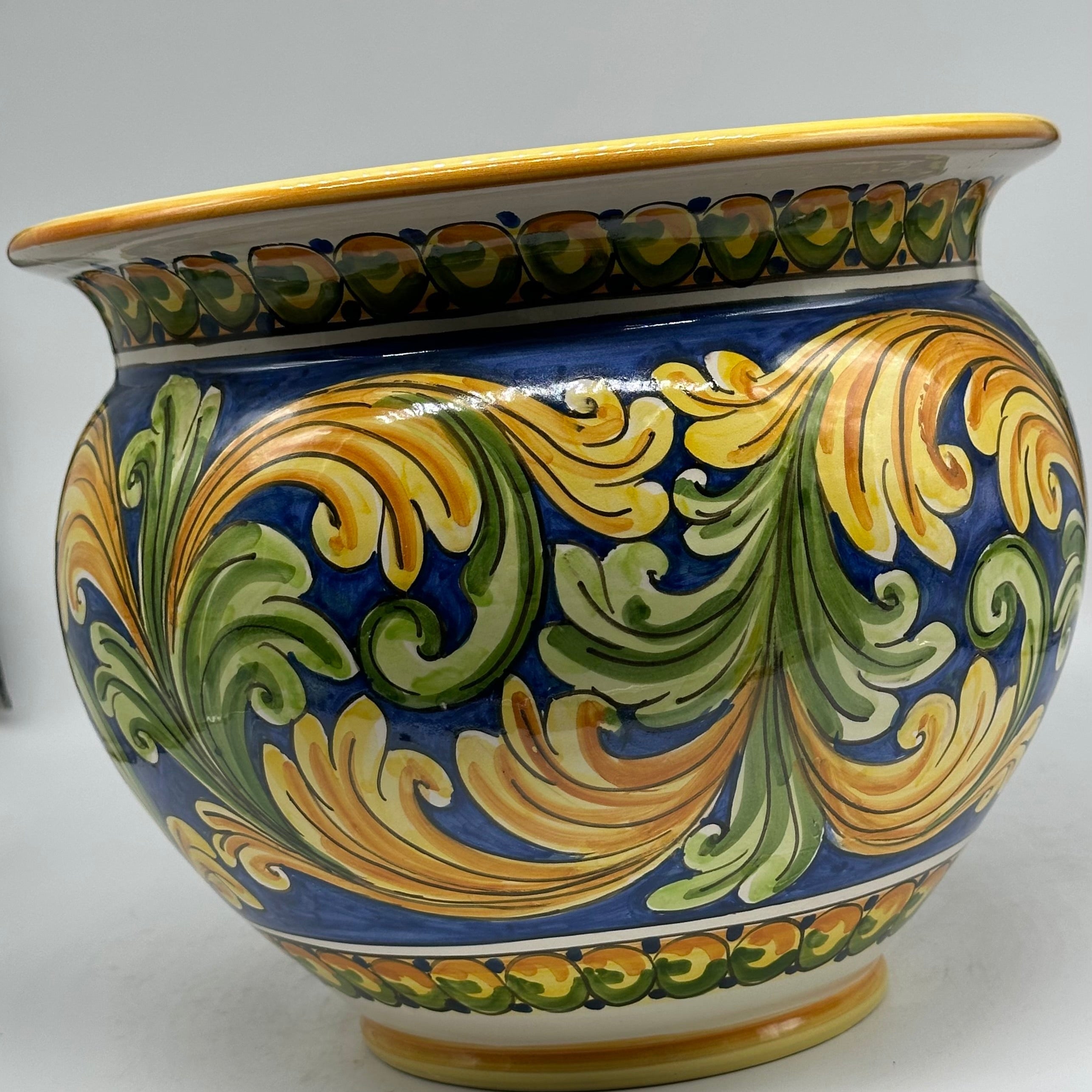 Portavaso Decorato a Mano Diametro 30cm Ceramica Caltagirone V.2 - PORTAVASO