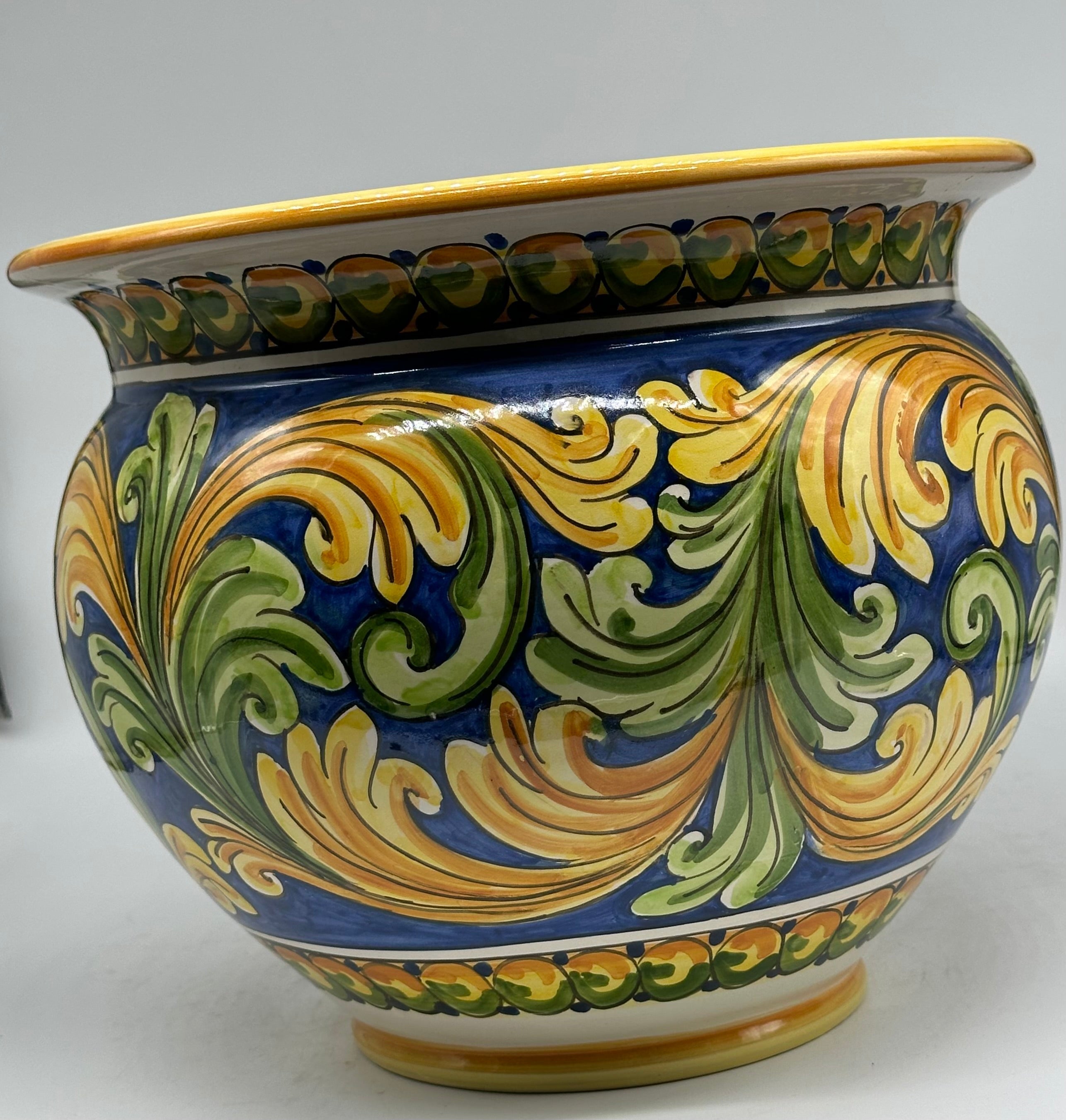 Portavaso Decorato a Mano Diametro 30cm Ceramica Caltagirone V.2 - PORTAVASO