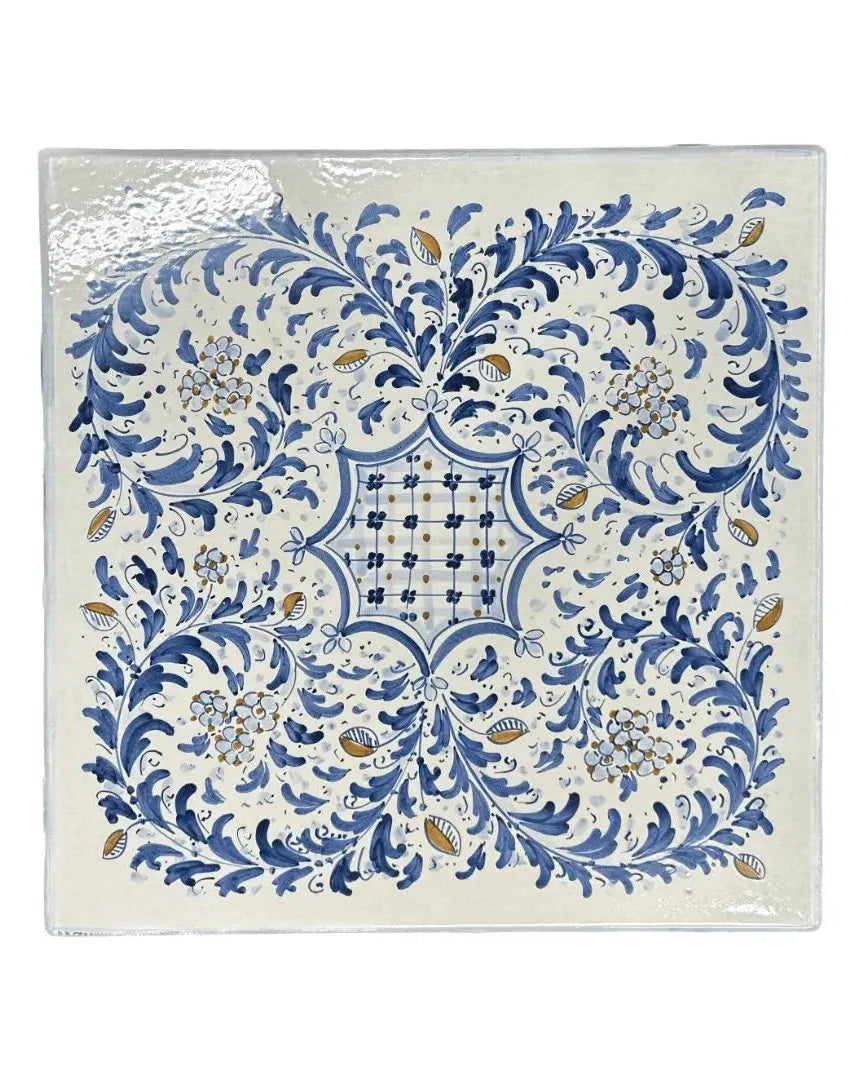 Tavolo Quadrato in Pietra Lavica Decoro N.2 - MISURE VARIE - TAVOLO IN PIETRA LAVICA