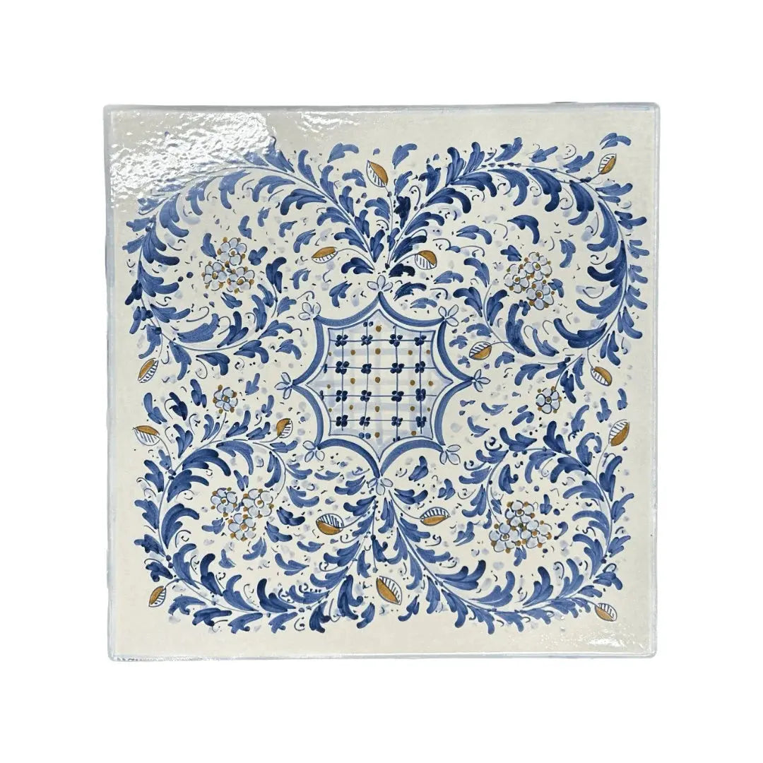 Tavolo Quadrato in Pietra Lavica Decoro N.2 - MISURE VARIE - TAVOLO IN PIETRA LAVICA