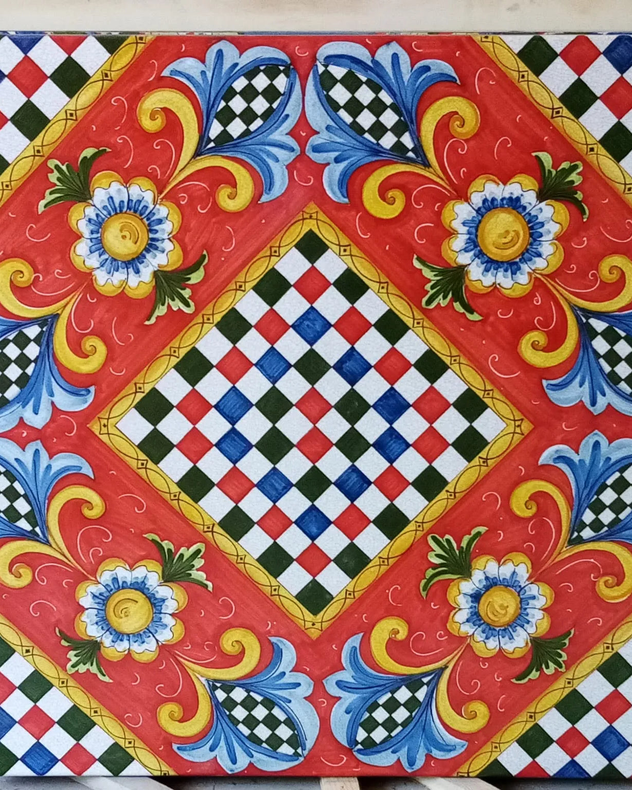 Tavolo Quadrato Scacchi – Pietra Lavica Decorato - TAVOLI