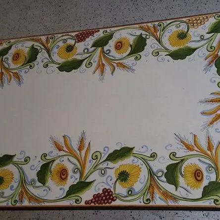 Tavolo Rettangolare Campo di Girasoli – Pietra Lavica Decorata - TAVOLI