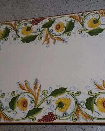 Tavolo Rettangolare Campo di Girasoli – Pietra Lavica Decorata - TAVOLI