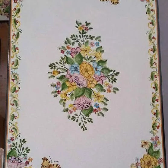 Tavolo Rettangolare Fiori – Pietra Lavica Decorata - TAVOLI