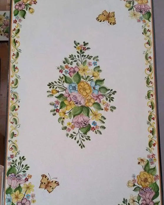 Tavolo Rettangolare Fiori – Pietra Lavica Decorata - TAVOLI