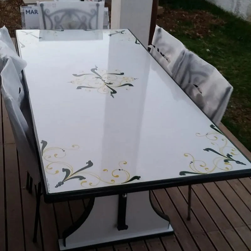 Tavolo Rettangolare in STILE – Pietra Lavica Decorata - TAVOLI