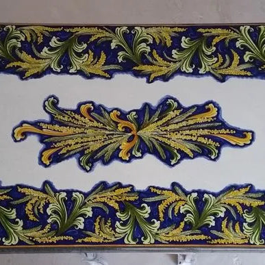 Tavolo Rettangolare Mimosa BLU – Pietra Lavica Decorata - TAVOLI