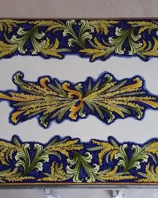 Tavolo Rettangolare Mimosa BLU – Pietra Lavica Decorata - TAVOLI