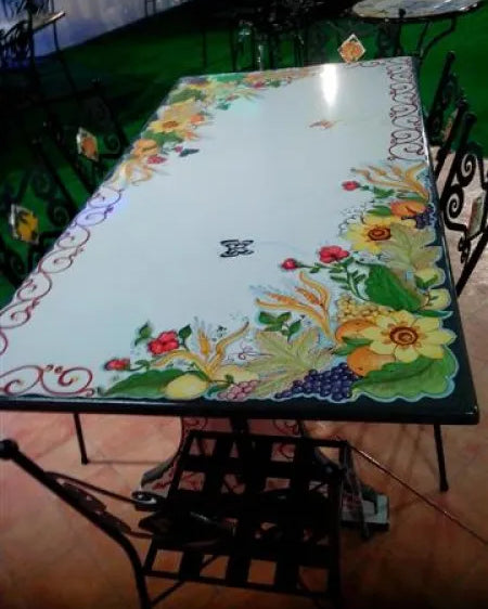 Tavolo Rettangolare Sicilia – Pietra Lavica Decorata - TAVOLI