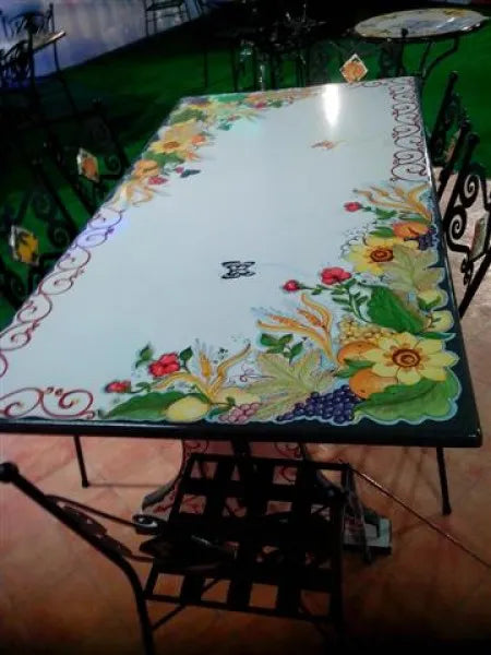Tavolo Rettangolare Sicilia – Pietra Lavica Decorata - TAVOLI