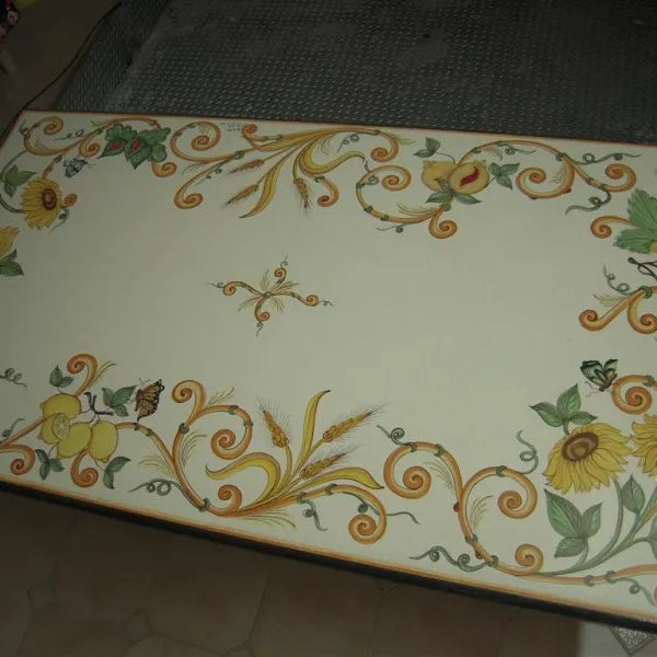 Tavolo Rettangolare Spighe – Pietra Lavica Decorata - TAVOLI