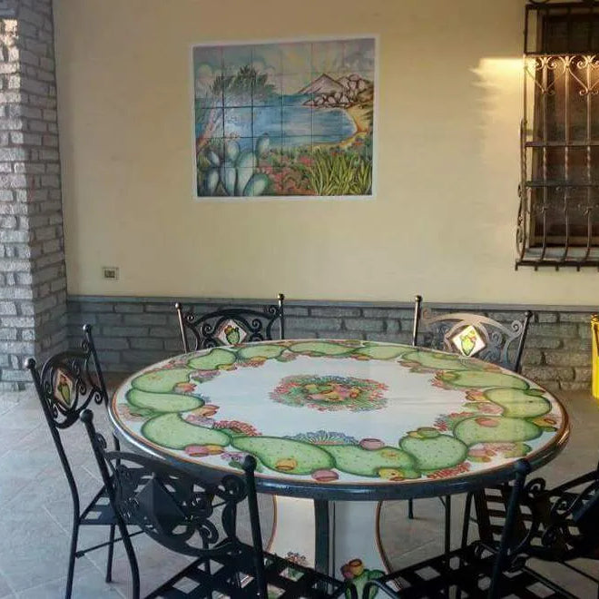 Tavolo Rotondo Ficodindia – Fascino Siciliano Naturale - TAVOLI