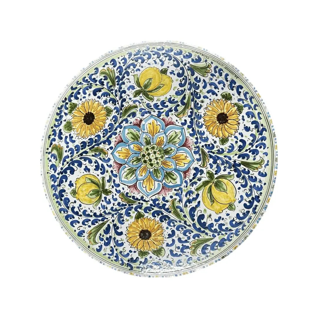 Tavolo Rotondo in Pietra Lavica Decoro N.4- MISURE VARIE - TAVOLO IN PIETRA LAVICA