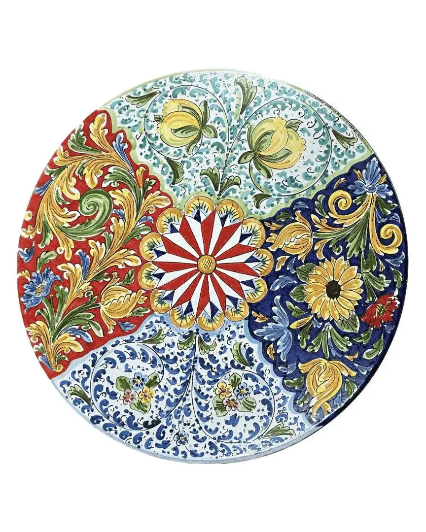 Tavolo Rotondo in Pietra Lavica Decoro N.5- MISURE VARIE - TAVOLO IN PIETRA LAVICA