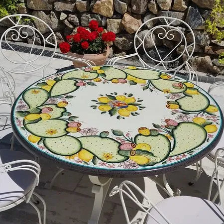 Tavolo Rotondo Limoni e Fichi d’India – Sapore Siciliano - TAVOLI