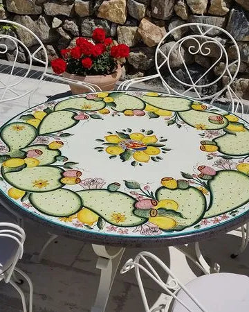 Tavolo Rotondo Limoni e Fichi d’India – Sapore Siciliano - TAVOLI