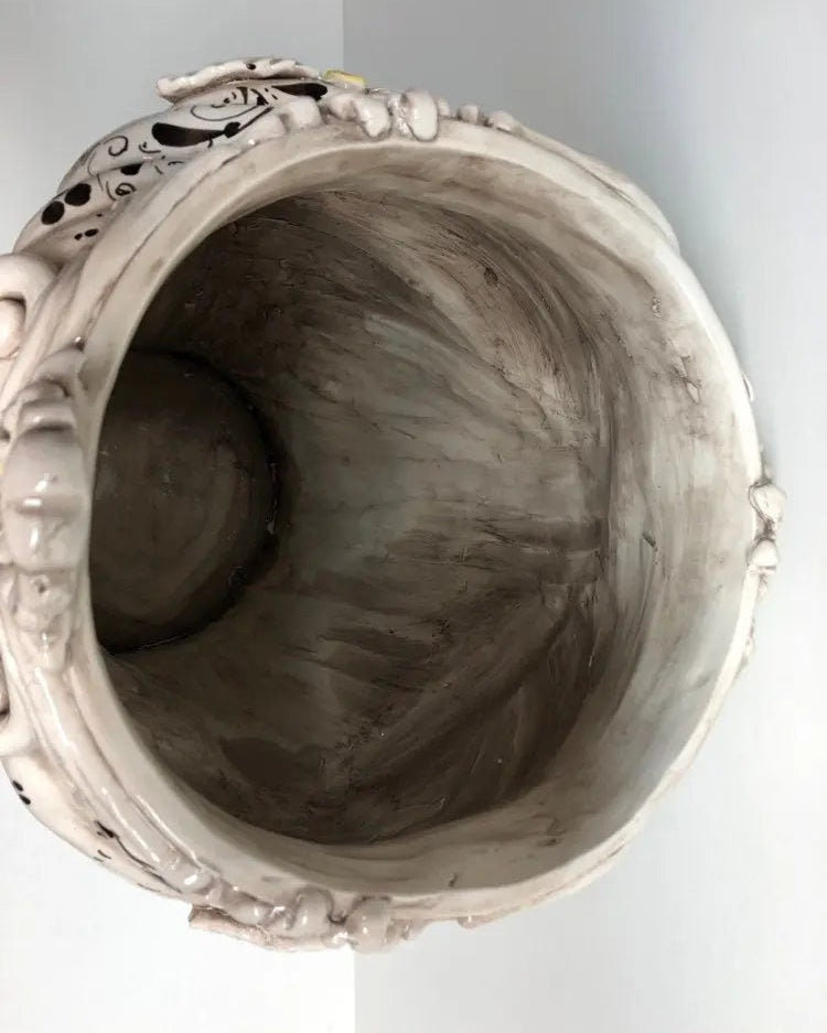 Teste di Moro Classica Gigante Ceramica Caltagirone cm H.47 L.36 Artigianale Decorazione Barocco DD CERAMICHE SICILIANE