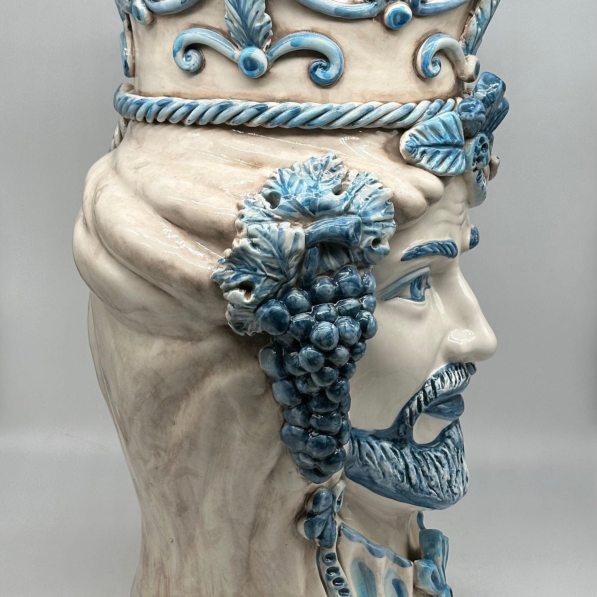 Teste di Moro Giganti Ceramica Caltagirone cm H.50 L.37 Artigianale Vella