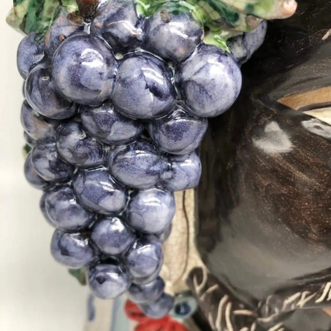 Teste di Moro Gigante Ceramica Caltagirone cm H.50 L.37 Artigianale Craquelé DD CERAMICHE SICILIANE