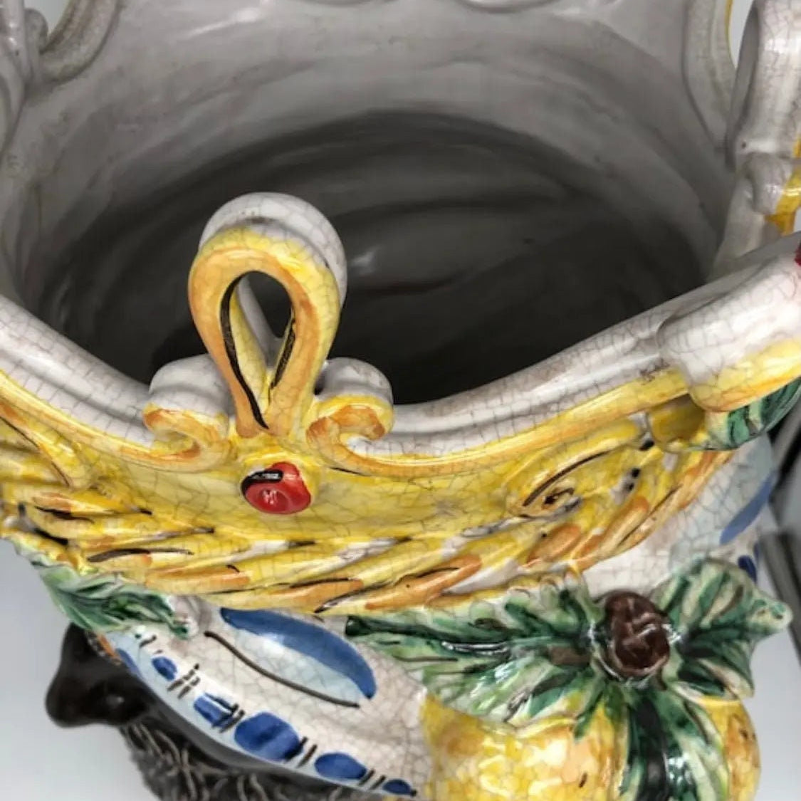 Teste di Moro Gigante Ceramica Caltagirone cm H.50 L.37 Artigianale Craquelé DD CERAMICHE SICILIANE