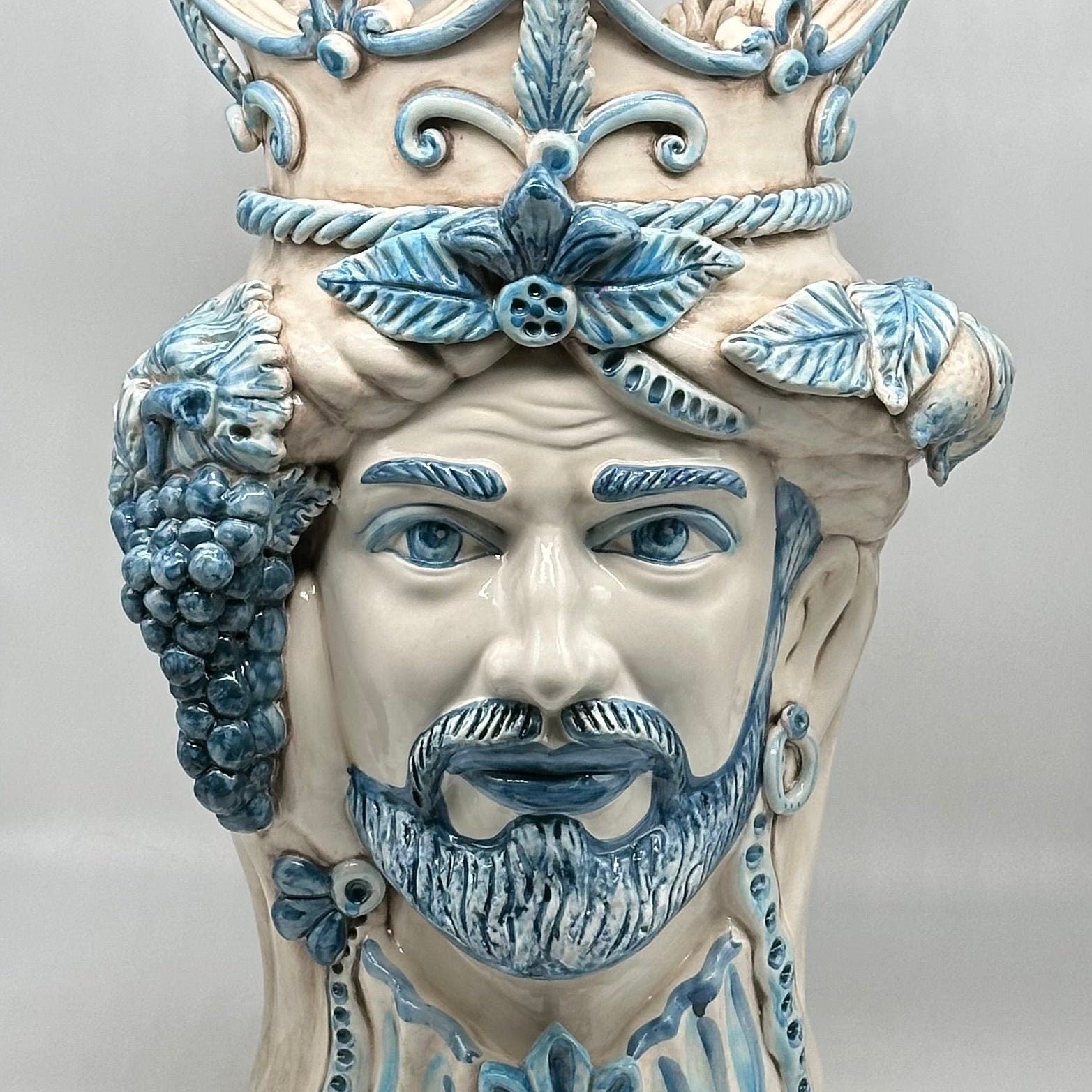 Teste di Moro Giganti Ceramica Caltagirone cm H.50 L.37 Artigianale Vella