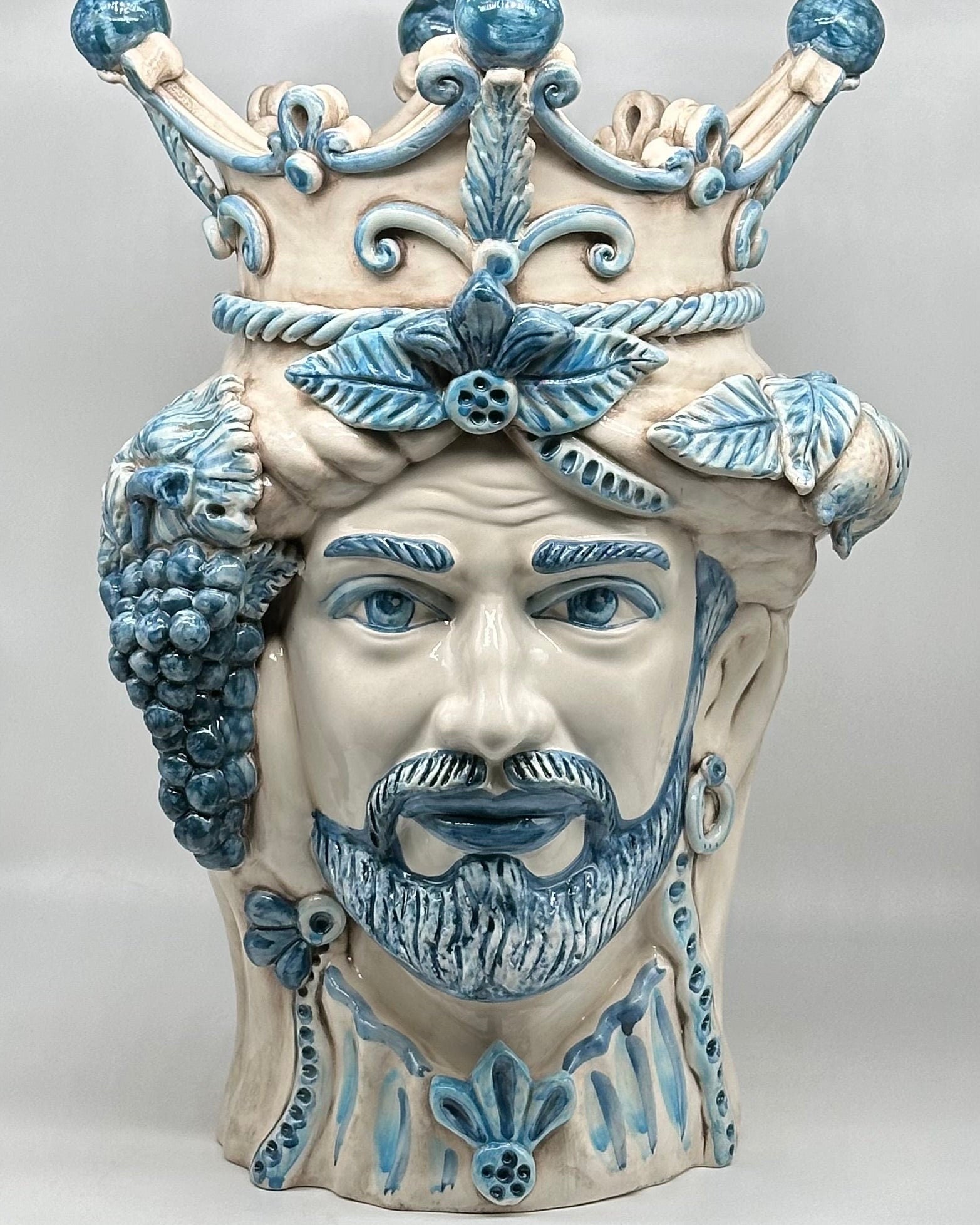 Teste di Moro Giganti Ceramica Caltagirone cm H.50 L.37 Artigianale Vella
