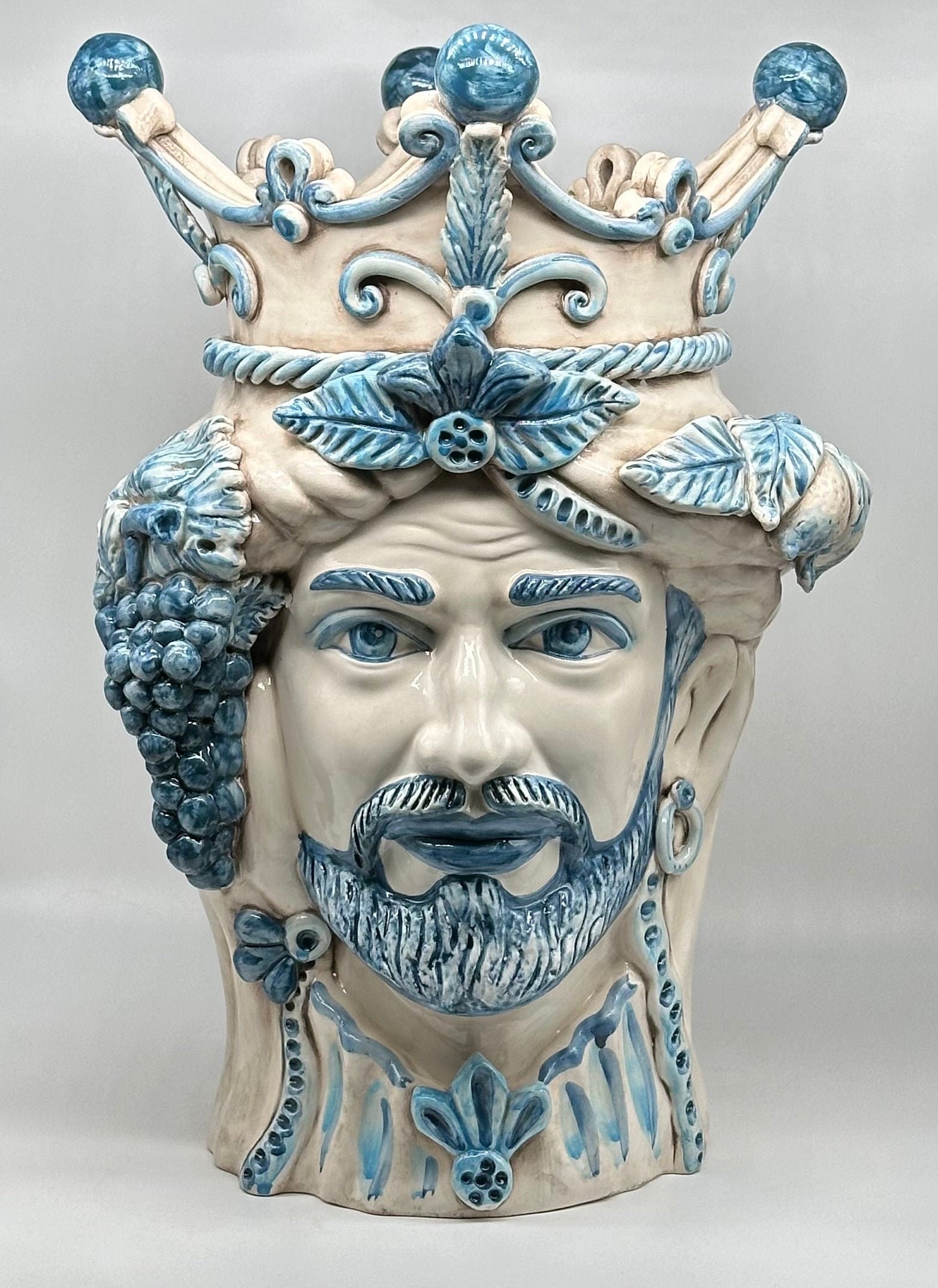 Teste di Moro Giganti Ceramica Caltagirone cm H.50 L.37 Artigianale Vella