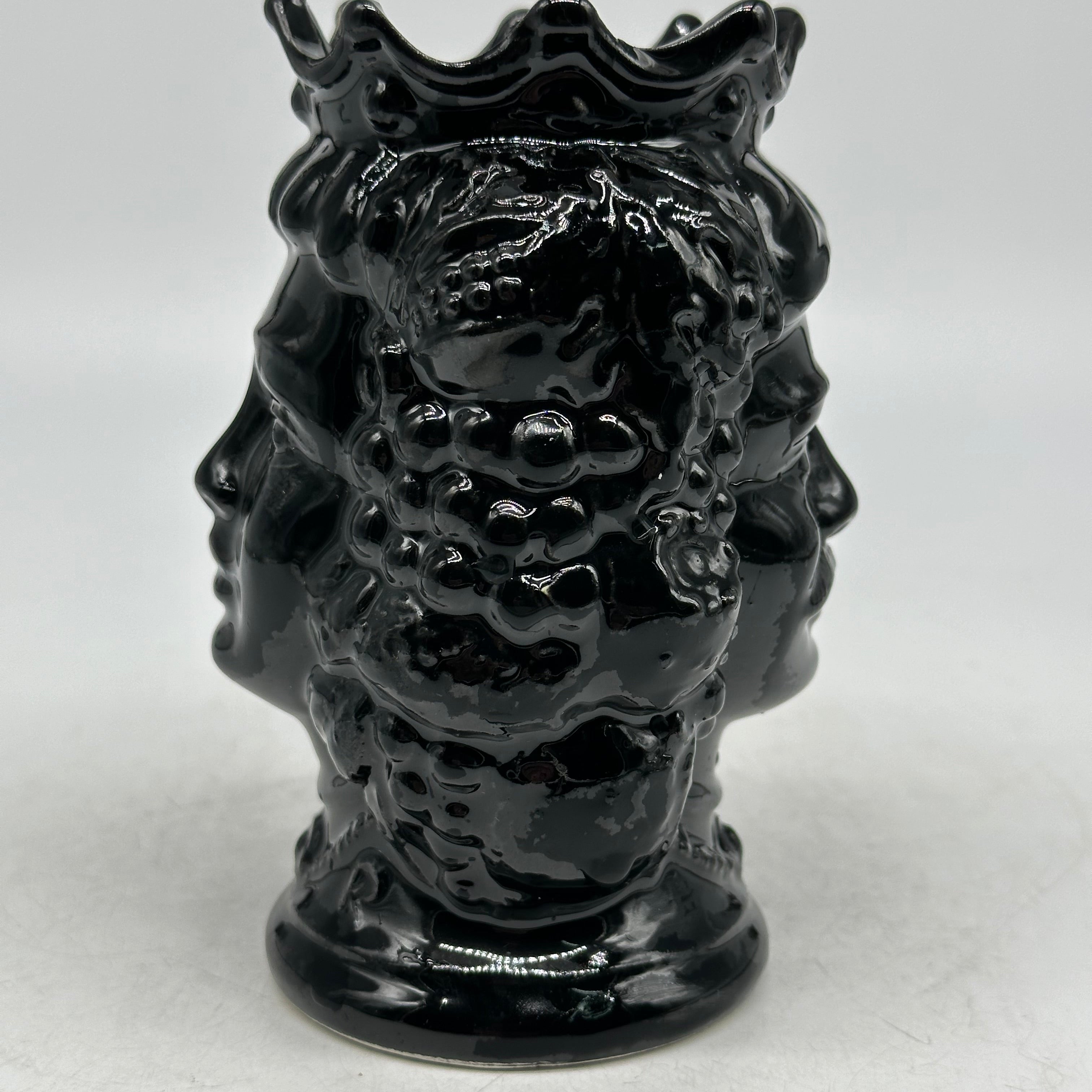 Testa di Moro Kalat Frutta Bifacciale Ceramica Caltagirone cm H.14 L.9 Artigianale VARI COLORI - TESTA DI MORO