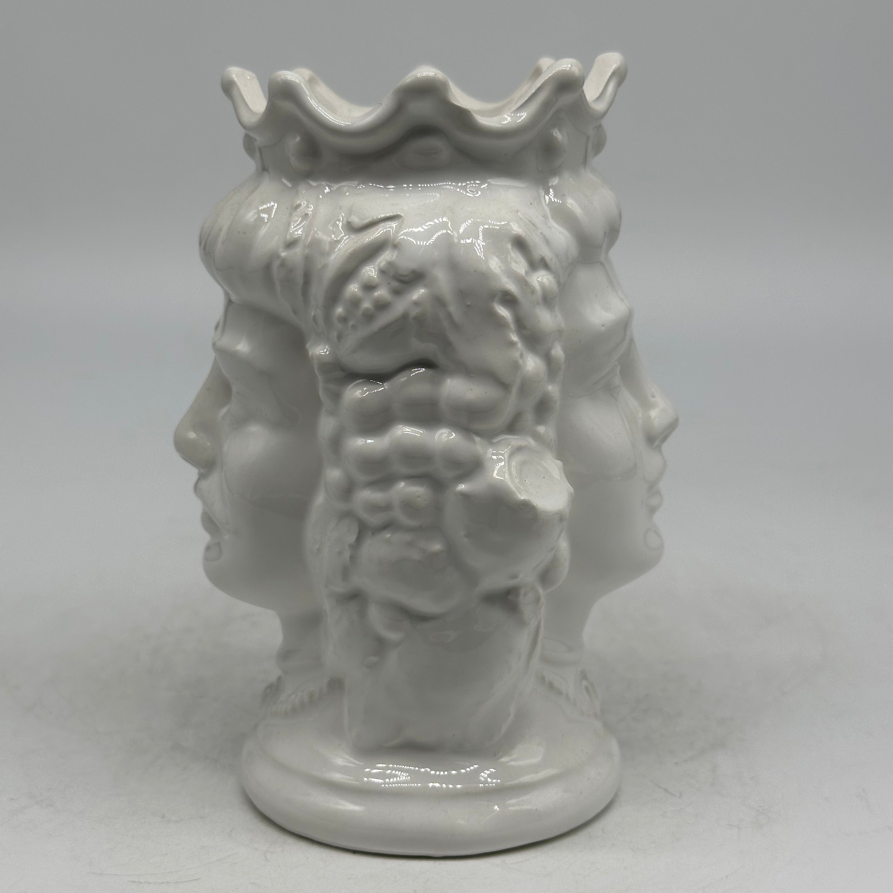 Testa di Moro Kalat Frutta Bifacciale Ceramica Caltagirone cm H.14 L.9 Artigianale VARI COLORI - TESTA DI MORO