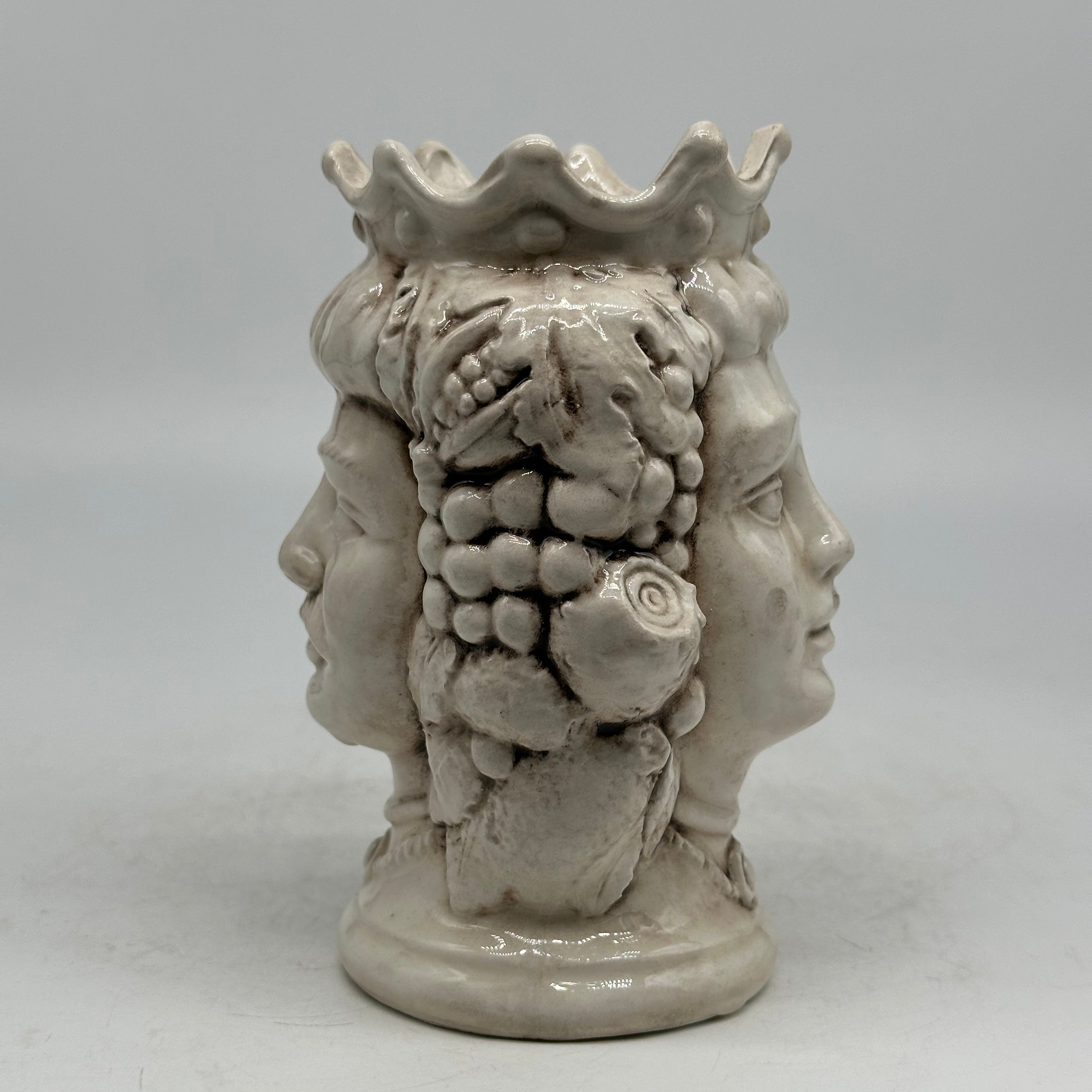 Testa di Moro Kalat Frutta Bifacciale Ceramica Caltagirone cm H.14 L.9 Artigianale VARI COLORI - TESTA DI MORO