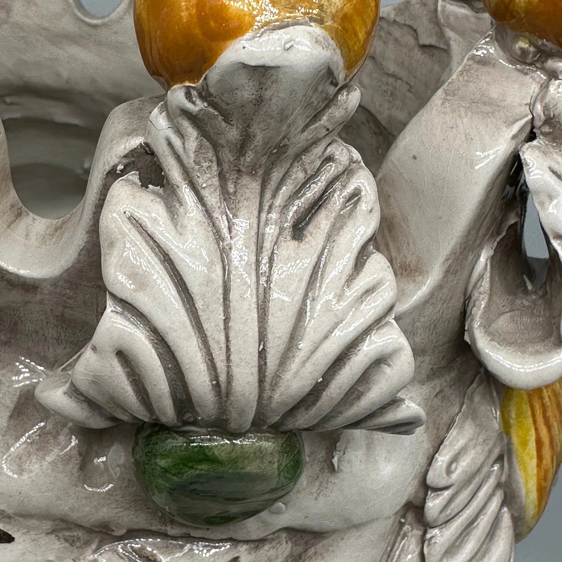 Teste di Moro Seicento Ceramica Caltagirone cm H.40 L.24 Artigianale Giallo Verde DD CERAMICHE SICILIANE