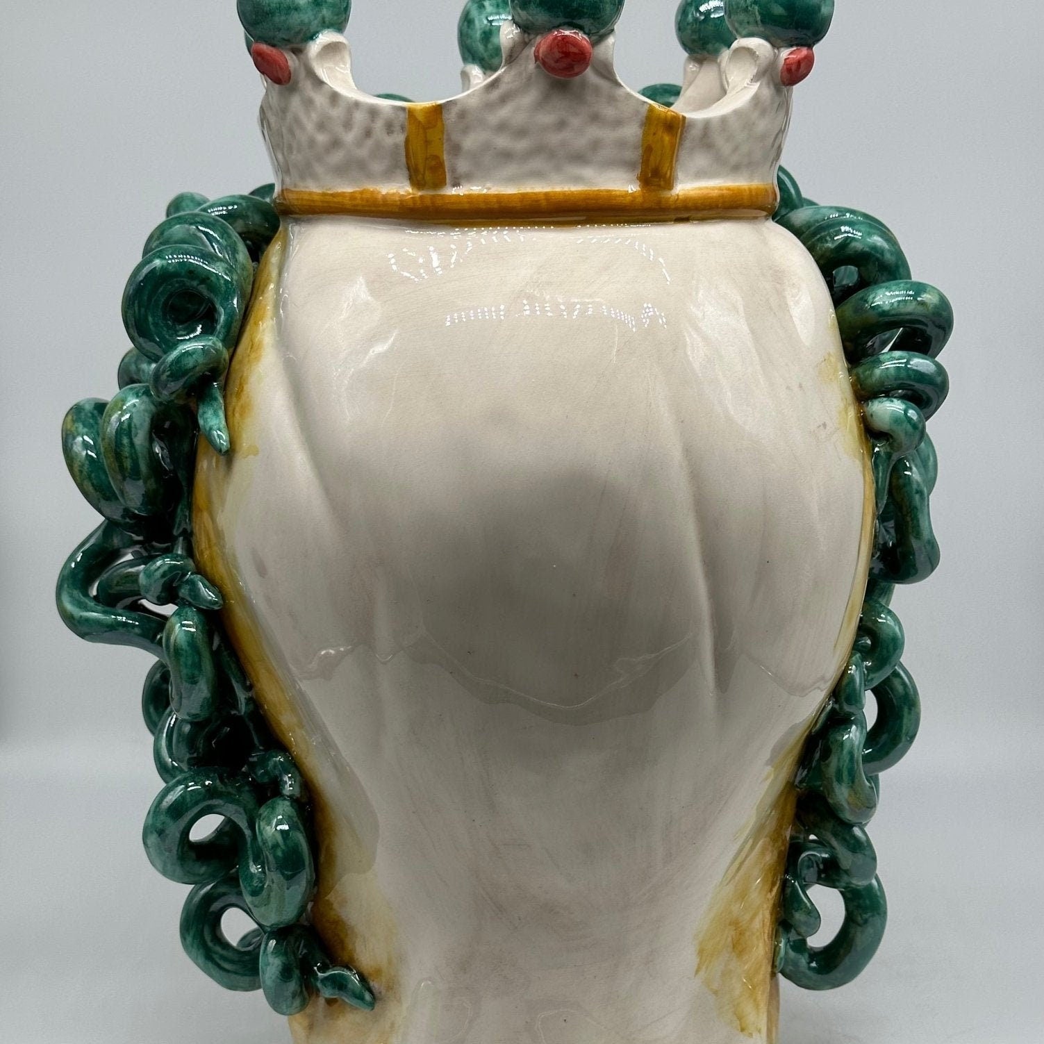 Testa Mitologica Medusa Ceramica Caltagirone cm H.40 L.30 Artigianale - DD CERAMICHE SICILIANE