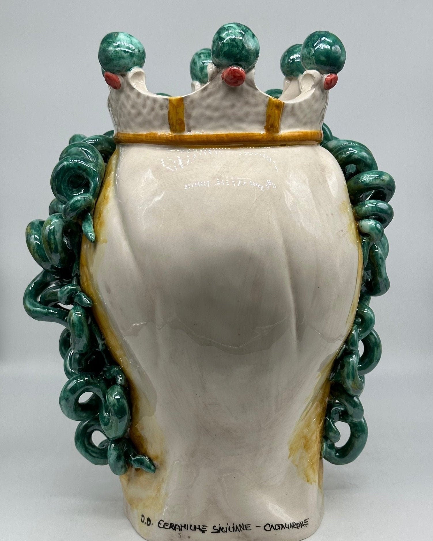 Testa Mitologica Medusa Ceramica Caltagirone cm H.40 L.30 Artigianale - DD CERAMICHE SICILIANE