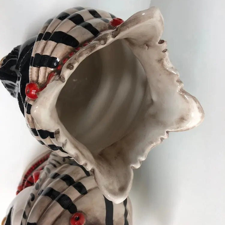 Teste di Moro Afro Ceramica Caltagirone cm H.25 L.17 Artigianale Turbante Striscie DD CERAMICHE SICILIANE